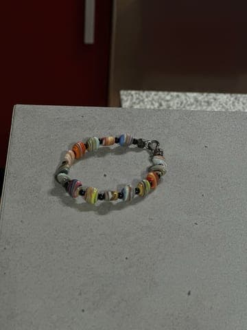 Phone photo: the bracelet on a kitchen counter