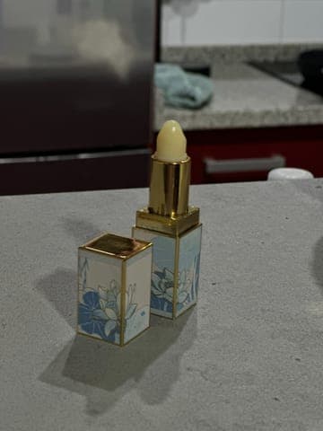 Phone photo: the lip balm on a kitchen counter
